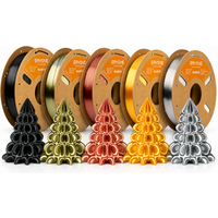 ERYONE 5KG Ultra Silk PLA Filament 1,75mm, Premium Einfarbiges Glänzendes 3D-Drucker-Filament, Hochglänzende Metallische Oberfläche mit Seidenartiger Glätte, 5kg Großpackung 5 Spulen (1kg pro Spule),