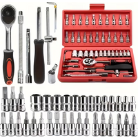 AliExpress OIMG 46pcs Car Repair Tool Kit Ratchet Torque Wrench Spanner Screwdriver Socket Set Combo Tools Kit Bicycle Auto Repairing Tool Mech