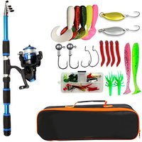 Fishing Pole Set Full Kits With Telescopic Fishing Rod And Spinning Reel Baits Hooks Travel Pole Set image 4