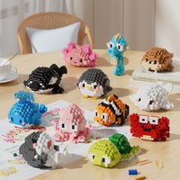 Creative Marine Life Mini Building Blocks Adults Ocean Animal Model Building Set Birthday Christmas Gift for Adults Learning