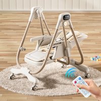 Baby High Chair & Rocking Seat 2-in-1, 0–6 Years, Multi-Function Infant Dining Chair, Smart Speed Control, Soft Seat 8-Level