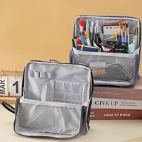 1Pc Portable Stand-Up Makeup Brush Holder Pencil Case Canvas Travel Cosmetic Bag Makeup Tools Organizer Travel Toiletry Bag