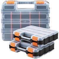 Set Large Double Side Hardware Tool Boxes, Small Multi Tool Box Set Storage Hardware Nail And Screw With Removable Plastic Divi