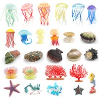 Simulation Ocean Animals Model Conch Clams Scallop Oyster Sea Anemones Coral Jellyfish Life Growth Cycle Education Miniature Toy