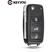 KEYYOU 10PCS Flip Remote Folding Key Shell Case For VW VOLKSWAGEN Tiguan Golf Sagitar Polo MK6