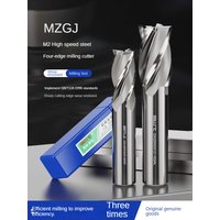 M2 HSS Straight Shank End Mill, 4 Flutes Ultra Hard Cutter, Sizes: 2,3,4,5,6,8,10,12,16,20,25,30mm for Metal Milling