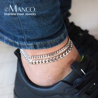 eManco 4MM Stainless Steel Cuban Chain Anklets For Men Women Silver Color Curb Foot Ankle Jewelry Dropshipping/Wholesale
