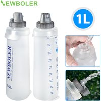 1L Folding Water Bottle TPU BPA-Free Collapsible Soft Flask Outdoor Sport Hiking Camping Running Portable Soft Water Bottle