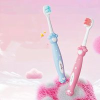 4Pcs Random Color Cartoon Cat Paw Children's Soft Bristle Toothbrush Family Essential Kids Toothbrush Protects Children's Dental Health Suitable for Kids Best Gift for Children Christmas Halloween