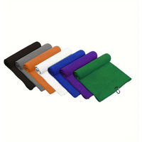 1pc Golf Towel for Bags with Clip and Microfiber Waffle Pattern, Black 30*50cm/11.8x19.6in,super absorbent