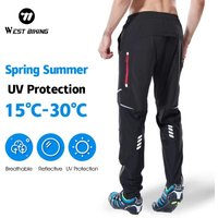 WEST BIKING Cycling Pants Men Women Breathable Lightweight Reflective Windproof Waterproof for Spring Summer Autumn Cycling Pant