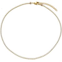 Dainty Tennis Chain Choker Necklace Female Gold Silver Color Stainless Steel Cubic Zirconia Neck Chains for Women Jewelry Gift