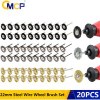 CMCP Polishing Tool 20pcs 22mm Steel Wire Wheel Brush Set For Metal Polishing 3.0mm Shank Rotary Brush for Dremel Rotary Tool
