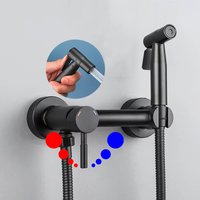 KKTNSG Toilet Bidet Shower Faucet Hot and Cold Water Mixer Toilet Spray Bidet Shower Set 304 Stainless Steel Bidet Spray Set