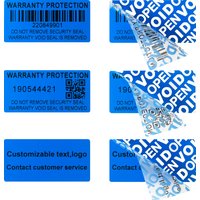 Blue 100pcs Warranty protection sticker (40X20mm) Secure seal tamper-proof serial number QR code sticker Void open seal label