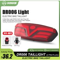 AliExpress NONE 6V-48V Ebike DR006 Rear Light 2pin SM/WP plug for Safety Night Riding Warning E-bike Scooter Taillights Cycling Accessories