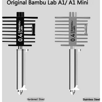 Original Bambu Lab Hardened Steel & Stainless Steel Nozzle, Compatible with A1/A1 Mini,0.2/0.4/0.6/0.8mm, 3D Printer Spare Parts