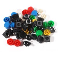 25pcs 12x12x7.3mm Momentary Tact Tactile Push Button Switch Touch Switch Micro Switch 4 Pins SMD PCB with Cap for Arduino
