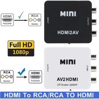 HDMI-Compatible TO AV RCA CVSB L/R 1080P Scaler Converter Box HD Video Composite Adapter HDMI2AV Support NTSC PAL With USB Cable