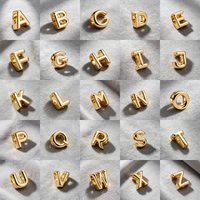 925 Silver Gold Charm Beads 26 Letters A-Z Fit Original Silver Bracelet Bag Keychain Pendant DIY Women's Jewelry Gift Making