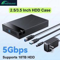 Kebidumei 2.5/3.5 inch HDD Case 5Gbps USB3.0 HDD Enclosure SATA to USB3.0 External Hard Drive Adapter 10TB HDD Box for PC Laptop