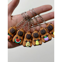 AliExpress NONE Cute Capybara Keychain Doll Hugging Fruit Series Pendant Cycling Backpack Key Pendant Accessories Ugly Cute Pvc Soft Rubber