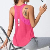 AliExpress LOVELYXIAYING Women's stitched letters quick-drying sports vest, breathable net yoga sportswear, tennis uniform cycling suit, daily wear