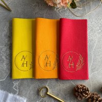 25-100pcs Wedding Table Napkin- Monogrammed Linen-Like Napkins for Weddings and Engagement Party