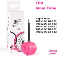 AliExpress 1Pcs Ultralight 28g Bike TPU Inner Tube 700X18 25 28 32 Road Bicycle TPU Material Tire 65mm Length French Valve