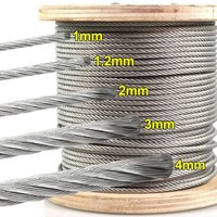 10-50M Stainless Steel Wire Rope Heavy Duty Hanging Lifting Cable Clothesline Ropes Outdoor Rigging Railings Soft Line Hardware