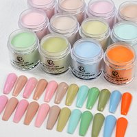 7g*12Colors Professional Acrylic Nail Powder Nude Pink Green Blue Crystal Powders for Nail Art Extension Dipping Pigment Dust