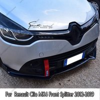 For Renault Clio MK4 2012-2019 Front Bumper Lip Chin Spoiler Splitter Lip Guard Protector Cover Tuning Front Bumper Splitter