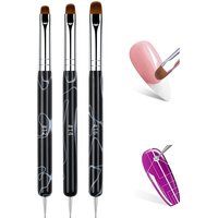 Dual-ended French Manicure Brush Wave Handle Semi-circle Tip for Gel Application Edge Trimming Shaping Dotting Manicure Tools