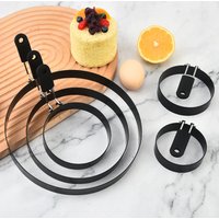 Professional Egg Rings Pancake Mold Set Set Stainless Steel Fried Egg Ring Griddle Pancake Shapers with Silicone Handle