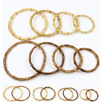 1/2Pcs Deepeel 7-18cm Round Bamboo Handles Handbag Purse Frame Closure Woven Bag Handle DIY Handmade Replacement Accessories