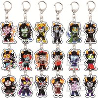 Homestuck 6cm Acrylic Keychains Horned Troll Chibi Style Comic Collectible Bag Pendant Car Key Accessory Fan Gift