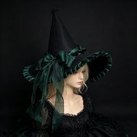 Arrival Lace Wizard Hat for Cosplay Gothic Witch Headwear for Halloween Lolita Dark Subculture Anime Costume
