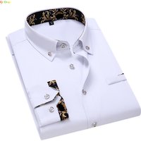 Men's Clothing Arrival Men Shirt, Fashion Causal Long Sleeved Male Dress Social Business Cotton Shirt Soft Weeding White Shirts