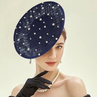 Hot selling high quality factory direct sales Pearl Sinamay charming hat fashion formal women's hat festival dance decoration