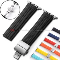 for Iwatch Ultra 2 1 49mm Series 10 9 8 7 Se 6 5 Se Soft Silicone Watchband Rubber Strap for Apple Watch 46/45/44/42mm Bracelets