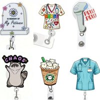 1pc Cute Nurse-Themed Retractable Badge Holder with ID Clip - Acrylic Medical Staff Name Tag Reel for Doctors, RN, LPN - Perfect