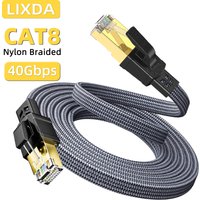 Cat 8 Ethernet Cable 40Gbps RJ45 Nylon Braided Network Internet Lan Patch Cord for Router Laptop Flat Cable Ethernet Cat8