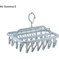 【YY3】1Pc 360 Rotating Hanging Hook Foldable Plastic Laundry Drying Rack With 32 Clips For Drying Socks Underwear Small Clothes