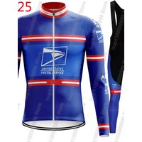 AliExpress NONE USA-Postal Team 2025 Cycling Jersey Set Clothing Suit Mens Summer Winter Long Sleeve MTB Bike Road Pants Bib Ropa Ciclismo