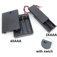 1/5pcs black 2 4 Slot AAA Battery Holder Case Box 2xAAA 4XAAA 3v 6v 1.5v Leads ON/OFF Switch Cover Standard Battery Container