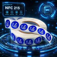 Original NTAG215 Blue NFC Tags 504/144 Bytes Rewritable RFID Sticker Transparent Adhesive for NFC Phones & Devices