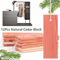 12Pcs Natural Cedar Block Drawer Freshening Cedar Block Hanging Closet Aromatic Cedar Plank Camphor Insect Repellent Moth Wood