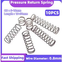 Creamily 10PCS Micro Small Compression Springs Pressure Return Spring Steel Springs Wire Dia0.8mm Outer Dia5-18mm Length10-50mm