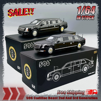 New In Stock 596 1:64 Cadillac Us President Car Beast 2nd And 3rd Generation Simulation Alloy Car Model Custom Toy Ornament Gift