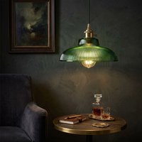 Vintage Glas Pendelleuchte Grüne Hängelampe Wohnzimmer Leuchte Flur Schlafzimmer Esstisch Innenleuchten Glanz LED Dekor